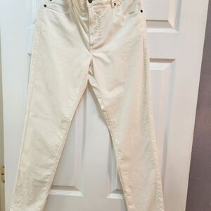 J. McLaughlin Cream Straight Leg Vekveteen Jean
